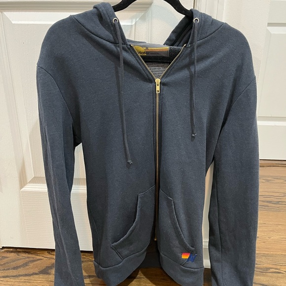 Aviator Nation Bolt Zip Hoodie - Gold Foil Bolt - size Medium - Picture 2 of 3